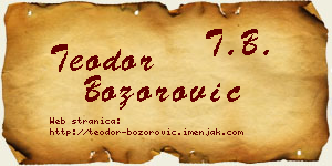 Teodor Božorović vizit kartica